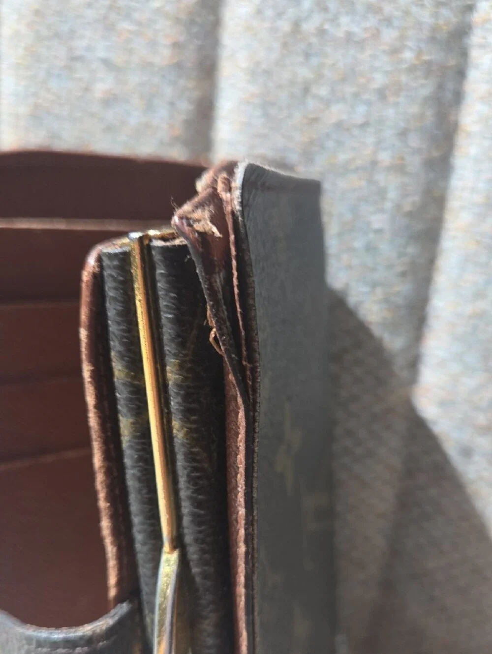 Louis Vuitton Monogram Canvas Brown and Gold Snap Compact Wallet
